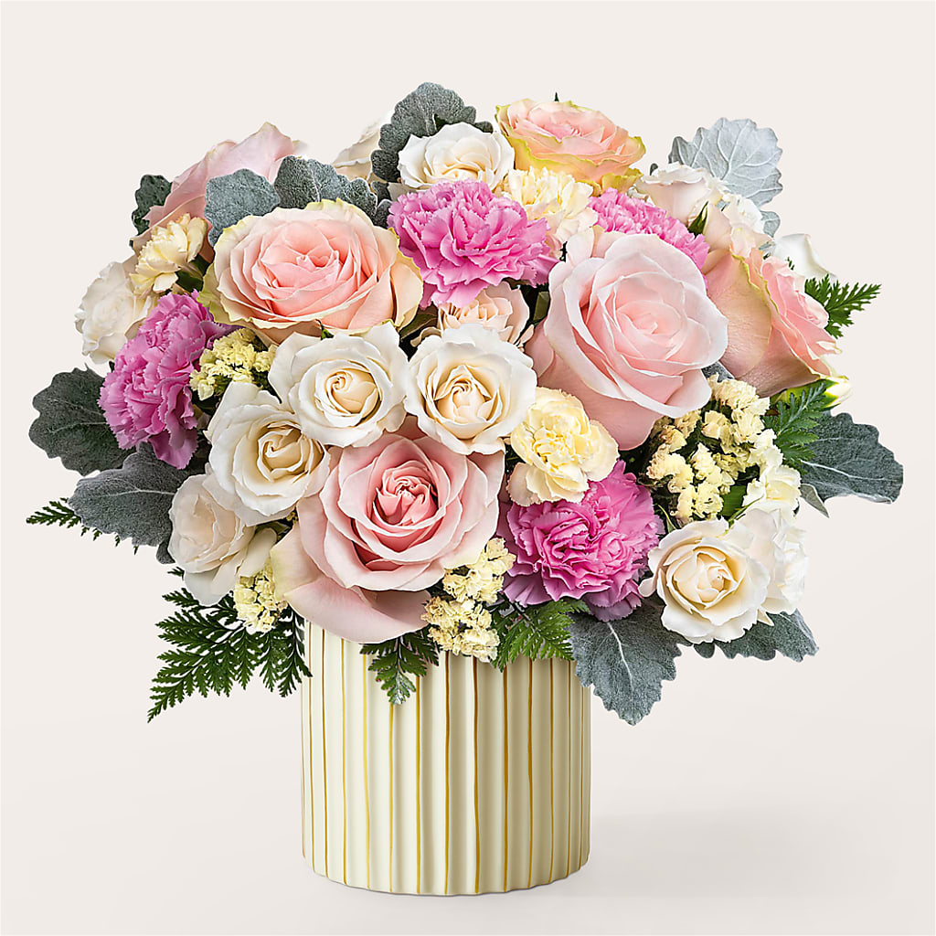 Blissful Moments Bouquet with Ivory Vase – CASEY'S FLORIST, Princeton NC